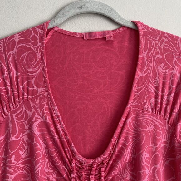 Fresh Produce Womens Pink Floral Print Dress SIze XS Scoop Neck Short Sleeve - Picture 2 of 9